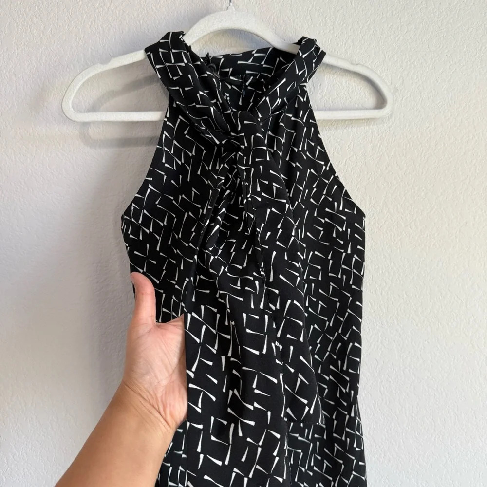 Banana Republic Womens Size 2 Black Sleeveless Halter Neck Lightweight Tie Dress - Picture 5 of 11